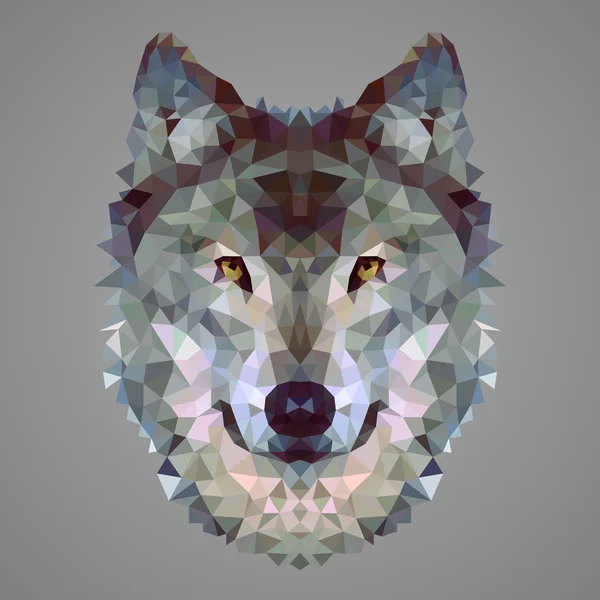 Wolf low poly portrait — Stock Vector