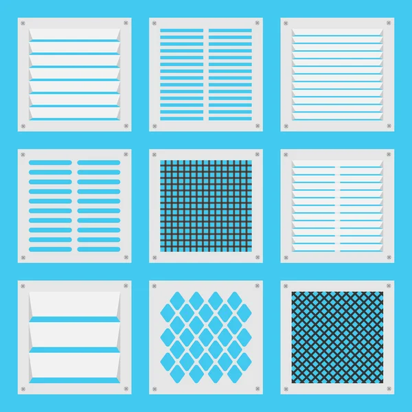 Square ventilation shutters — Stock Vector