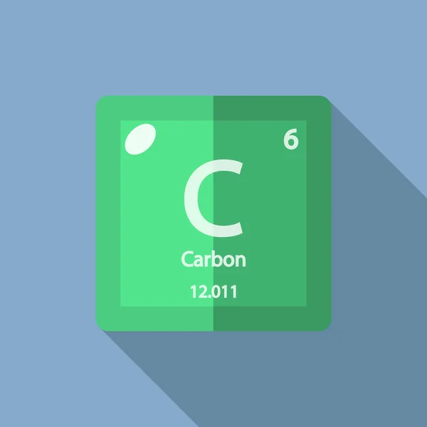 Elemento químico Plana de carbono — Vetor de Stock