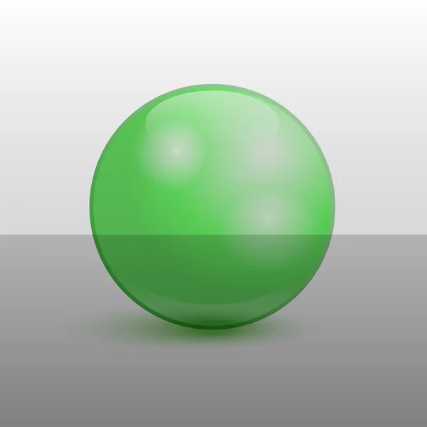 Grüne Hochglanzkugel — Stockvektor