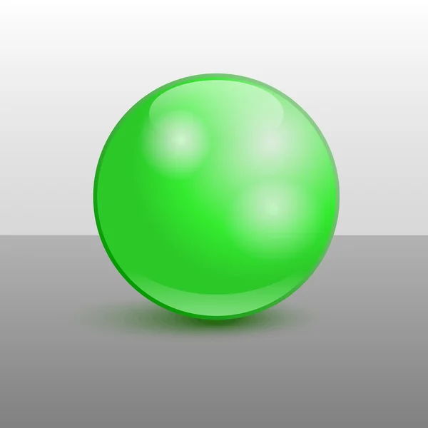 Sphère verte brillante — Image vectorielle