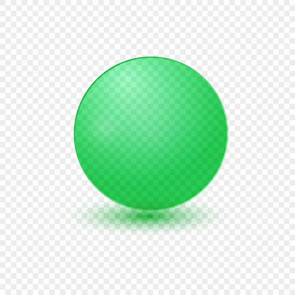 Esfera de vidro verde, ilustração vetorial. — Vetor de Stock