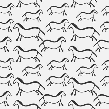 Antik semboller ile vektör seamless modeli