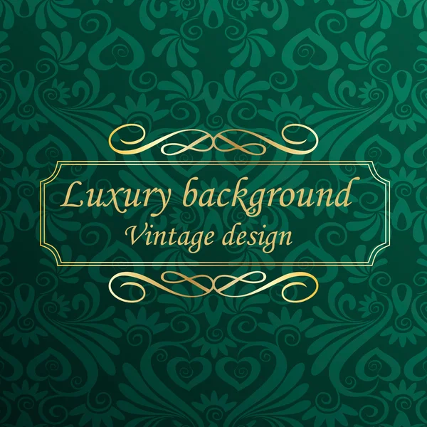 Vector luxury background with gold frame — Stock Vector