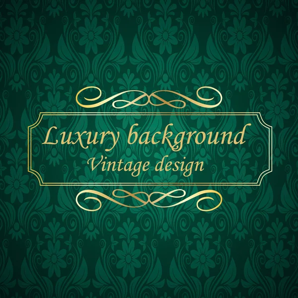 Vector luxury background with gold frame — Stock Vector