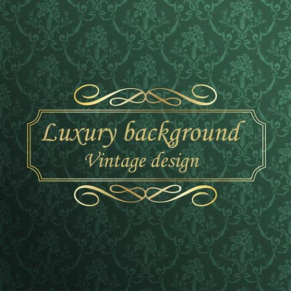 Luxury golden background with frame and text. — Stock Vector