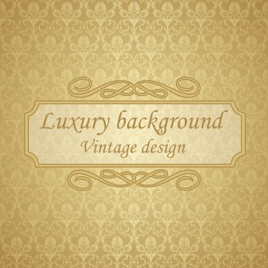 Çerçeve ve metin ile lüks altın arka plan.