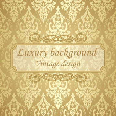 Çerçeve ve metin ile lüks altın arka plan.