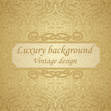 Çerçeve ve metin ile lüks altın arka plan.