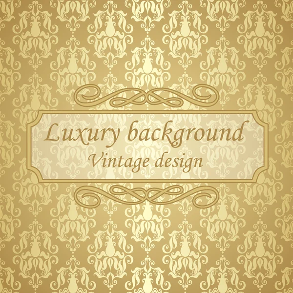 Luxus goldenen Hintergrund mit Rahmen und Text. — Stockvektor