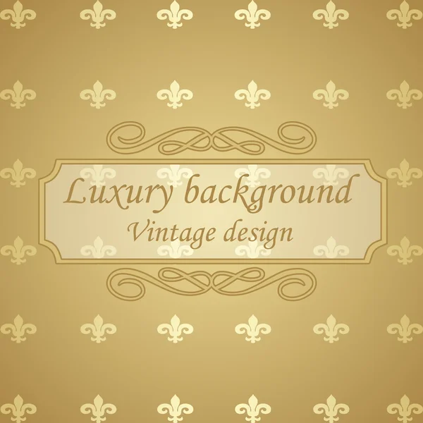 Luxury golden background with frame and text. — Stock Vector