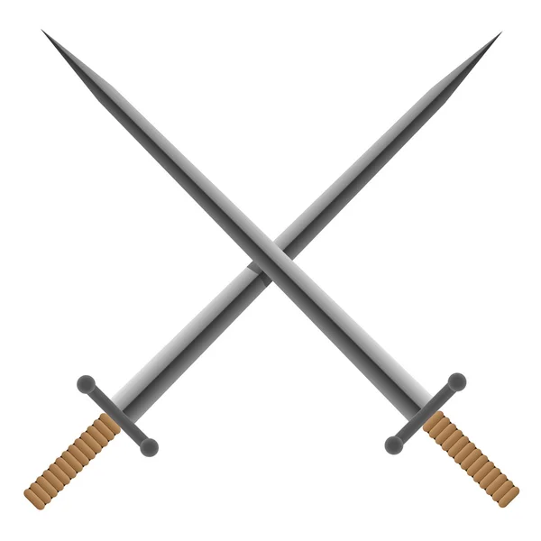 Dwa skrzyżowane miecze — Wektor stockowy