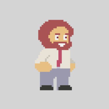 Sanat tarzında piksel adam karakteri
