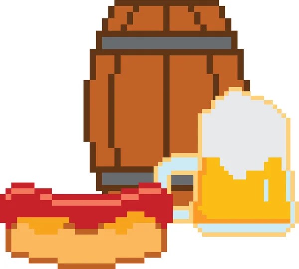 De la bière. Pixel-art ou style 8 bits — Image vectorielle