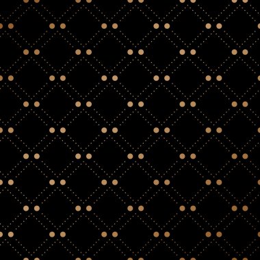 Siyah zemin üzerine altın peçe seamless modeli. Vektör çizim.