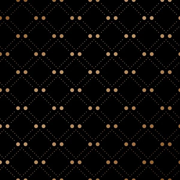 Arany fátyol varrat nélküli mintát a fekete háttér. Vektoros illusztráció. — Stock Vector