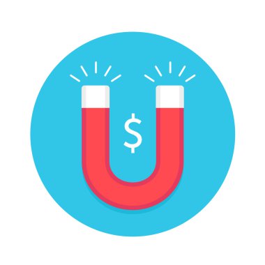 Mıknatıs simgesini tıklatın. Kırmızı ve beyaz mıknatıs dolar simgesiyle