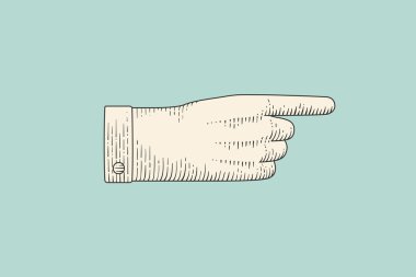 El çizimi işaret stili oyma içinde işaret parmağı