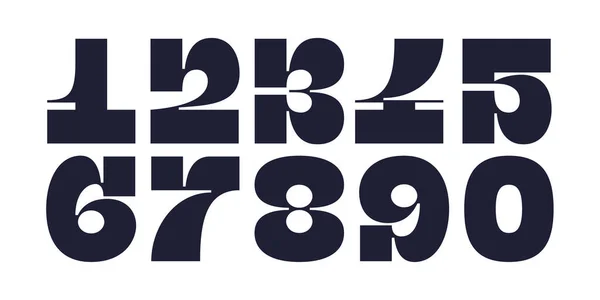 数字フォント 現代的な幾何学的なデザインの数字 現代的な脂肪スタイルのフォント 雑誌の表紙 ポスター バナーのための流行のタイポグラフィ ベクターイラスト — ストックベクタ