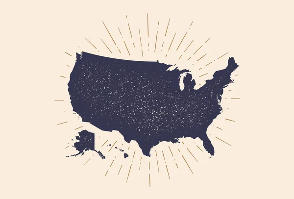 Сша Карта Постера Сполучених Штатів Америки Print Map Usa Shirt — стоковий вектор