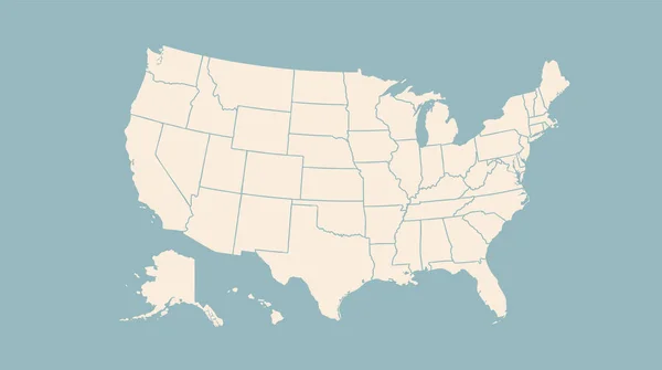 Estados Unidos Mapa Póster Estados Unidos América Impresión Blanco Negro — Archivo Imágenes Vectoriales