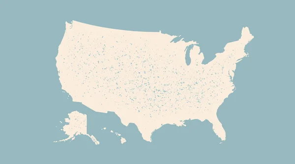 Usa Plakátová Mapa Spojených Států Amerických Černá Bílá Mapa Usa — Stockový vektor