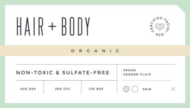 Asgari Etiket. Tipografik modern klasik etiket, etiket, doğal marka çıkartması, güzellik paketi. Retro tasarım minimal etiket, organik kozmetik etiketi, eski tarz, tipografi. Vektör İllüstrasyonu