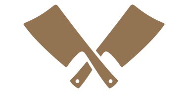 Kasap bıçağı işareti. Et sembolü, profesyonel marka için et etiketi koleksiyonu. Retro tarzı tipografi. Kasap bıçağı. Kasaplık sembolü, simge logosu, işaret levhası. Vektör İllüstrasyonu