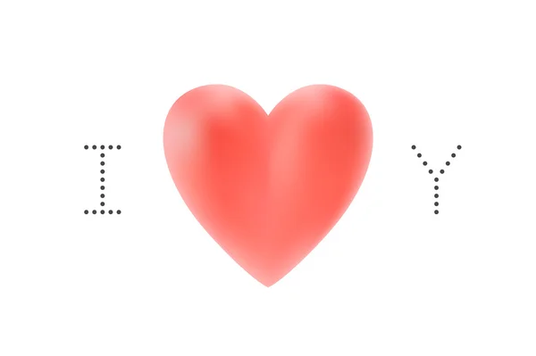 Message Je t'aime. Coeur rouge Saint Valentin sur fond blanc pour carte de voeux. Illustration vectorielle . — Image vectorielle
