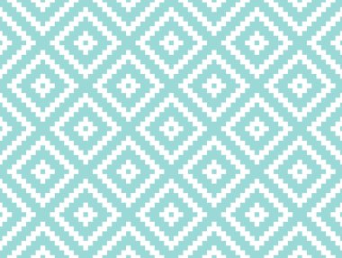 Sorunsuz modern şık doku ve desen. Beyaz noktalı rhombus turquorise arka plan üzerinde geometrik taşlarla yinelenen. Vektör çizim.