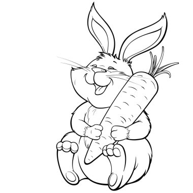 Mutlu gülen bunny büyük havuç holding