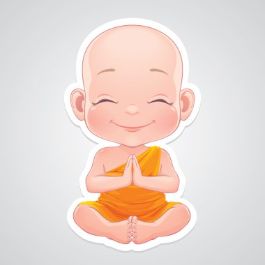 Küçük Budist çocuk dua