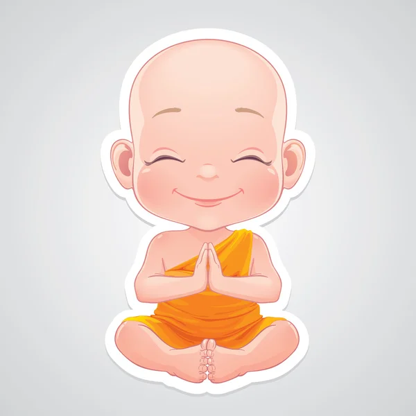 Betender kleiner buddhistischer Junge — Stockvektor