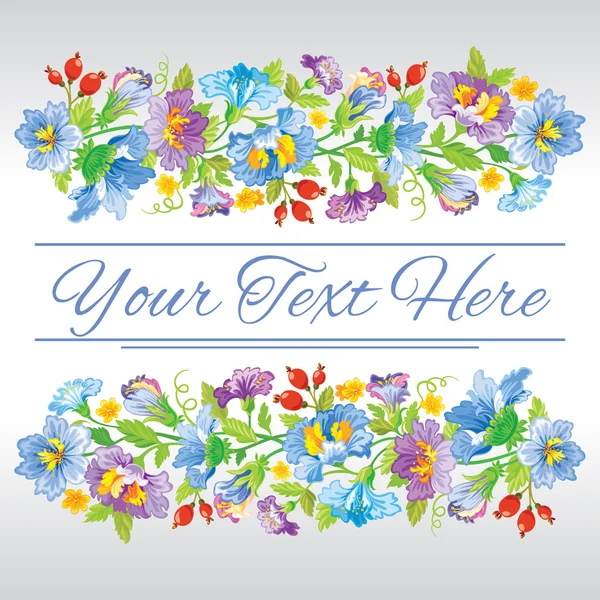 Tarjeta de plantilla con diseño floral de primavera — Vector de stock