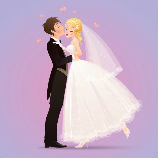 Beau couple de mariage — Image vectorielle