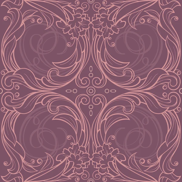 Seamless floral pattern in pink and perple shades — Stock Vector