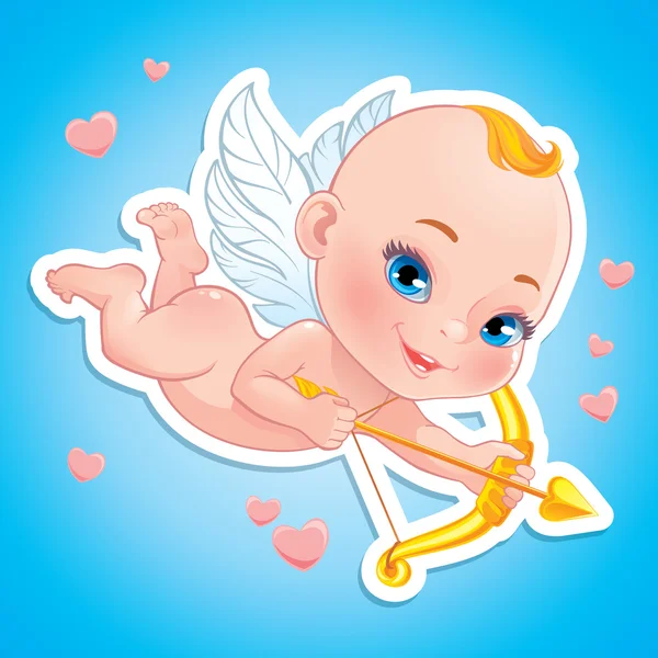 Lovely Cupid with bow — Stock Vector