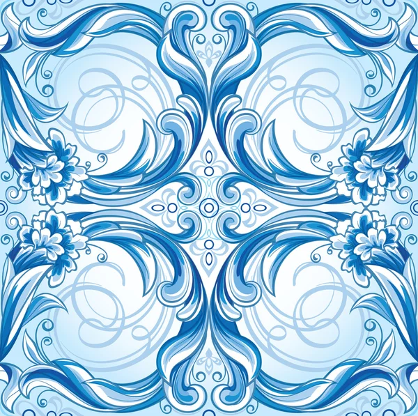 Blue floral pattern — Stock Vector