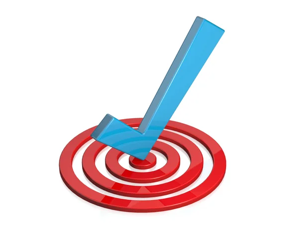 Check Mark in Bullseye — Stock Photo, Image