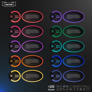 Renkli daireler ile vektör Infographic tasarım listesi.