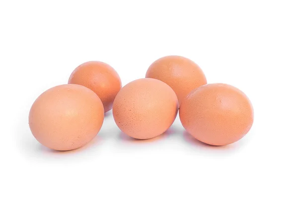 Пять яиц на белой спине — стоковое фото