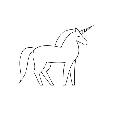 Çizgi tek boynuzlu at illüstrasyon.