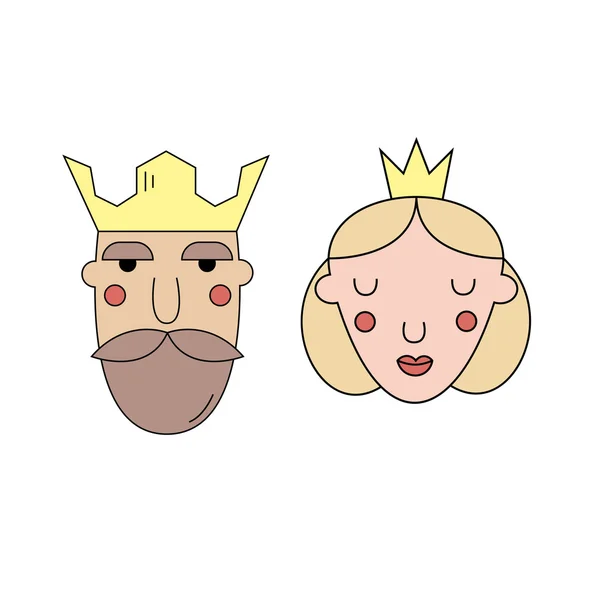 Иконы короля и принцессы — стоковый вектор