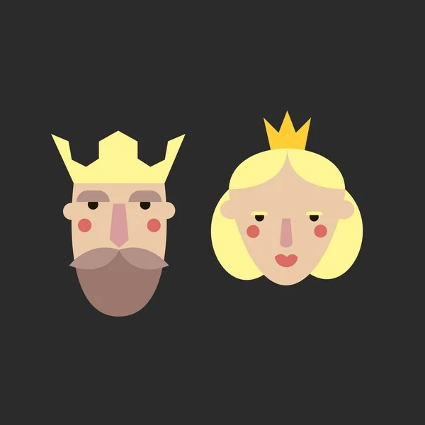 Personaggi re e principessa — Vettoriale Stock