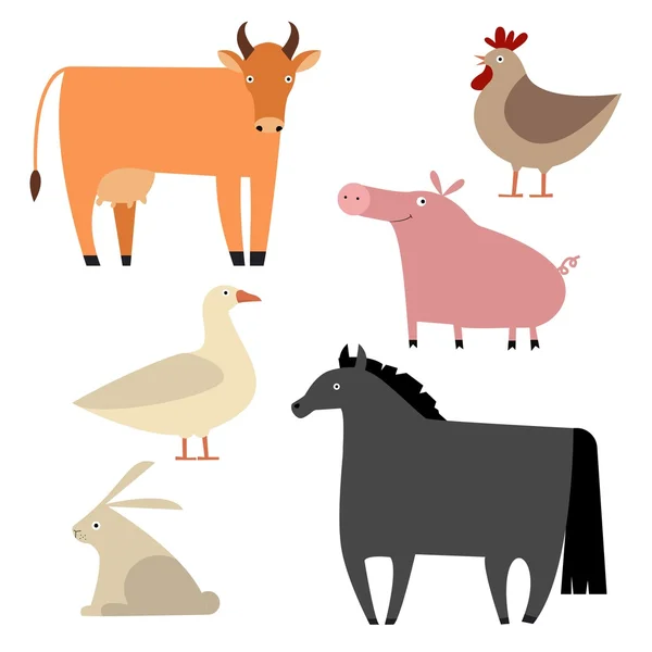 Farm animals set. — Stock Vector