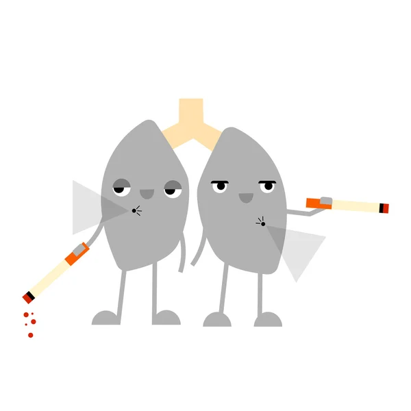 卡通吸烟肺 — 图库矢量图片