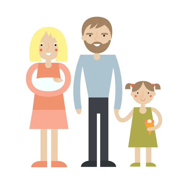 Happy family portrait. — Stock Vector