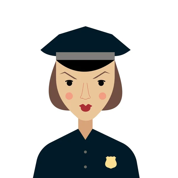 警察の女性キャラクター — ストックベクタ