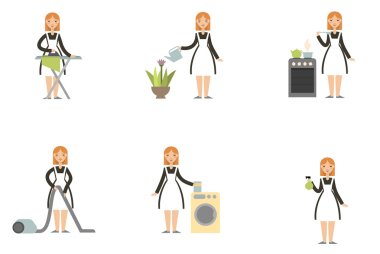 çizgi film ev hanımı seti 