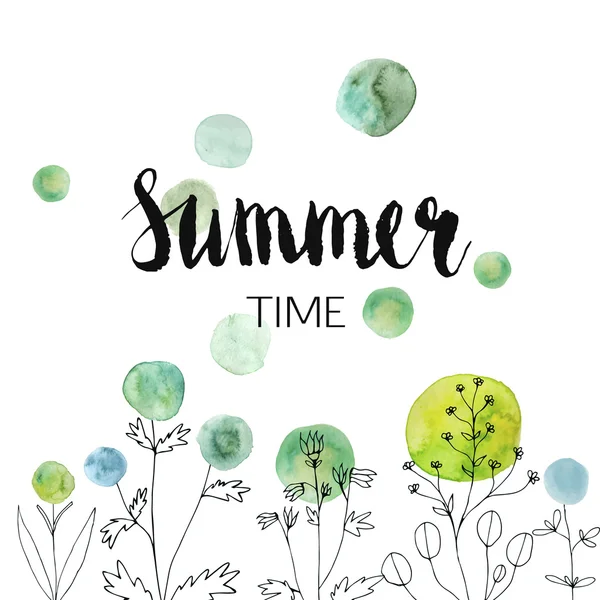 Summer brush lettering background — Stock Vector